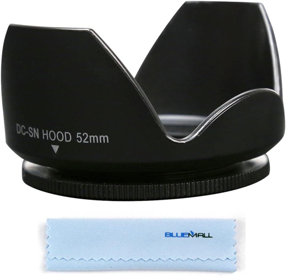BIRUGEAR 52mm Flower Camera Lens Hood for Canon EF 50mm f/1.8 II Lenswith Cleaning Cloth