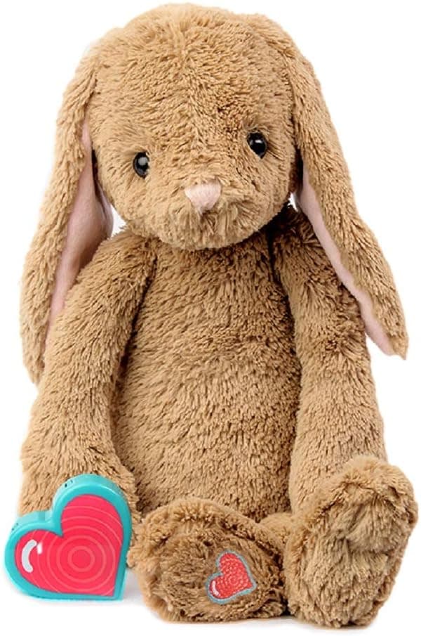 My Baby's Heartbeat Bear Recordable Stuffed Animals 20 sec Heart Voice Recorder for Ultrasounds and Sweet Messages Playback, Perfect Gender Reveal for Moms to Be, Vintage Bunny