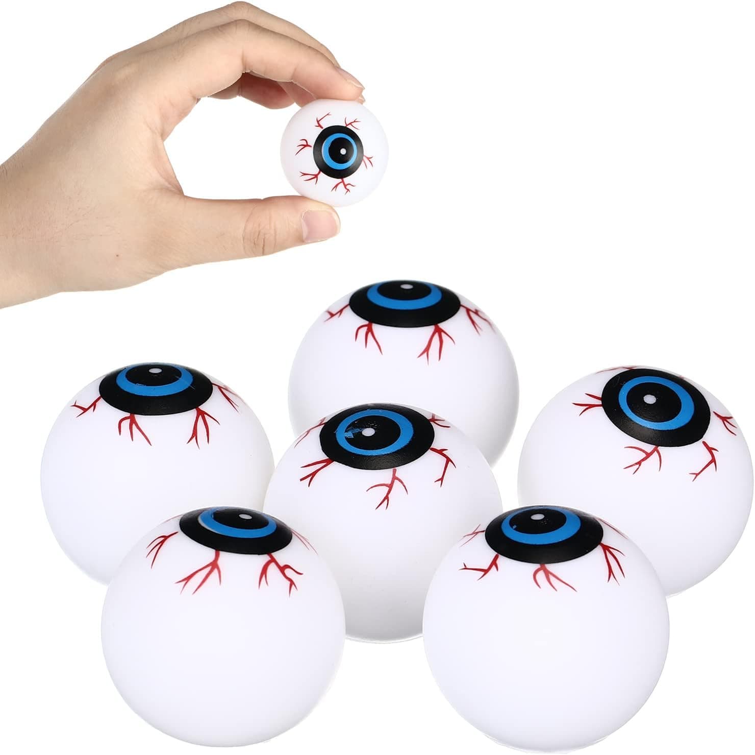 Chivao 24 Pcs Halloween Eyeballs Treasure Box Classroom Prizes Halloween Party Favors Plastic Halloween Bouncing Eyeballs for Adults Teens School Office Home, Teacher Rewards for Students