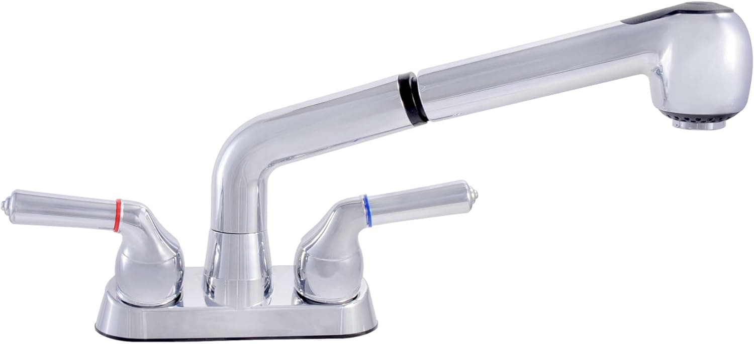 LDR 012 52445CP Exquisite Laundry Faucet, Pull-out Spout, Lifetime Plastic, Chrome