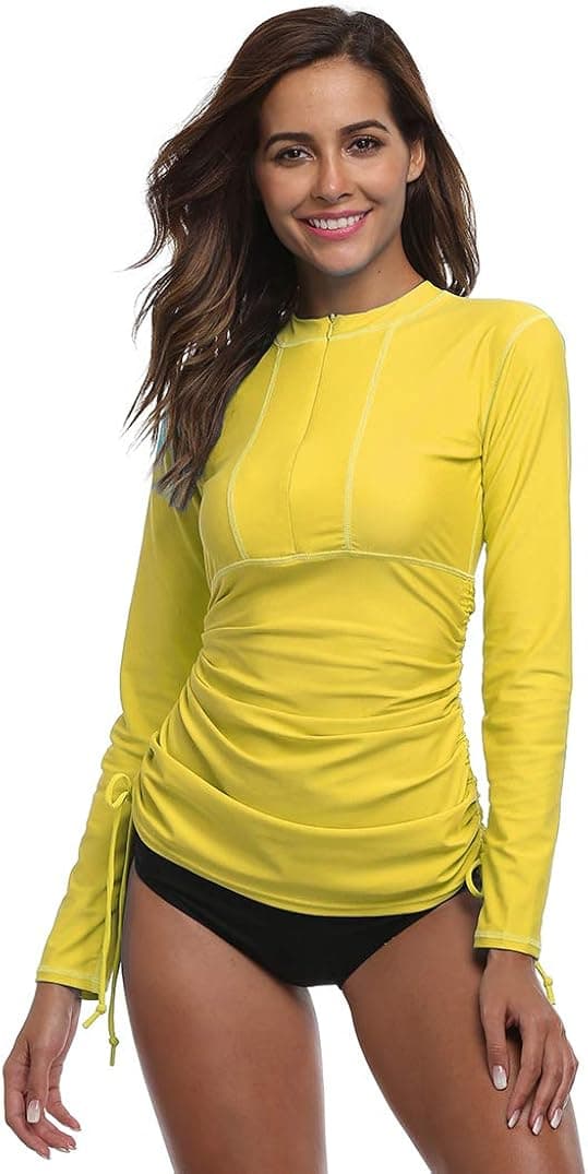 Women's UV Sun Protection Long Sleeve Rash Guard Wetsuit Swimsuit Top