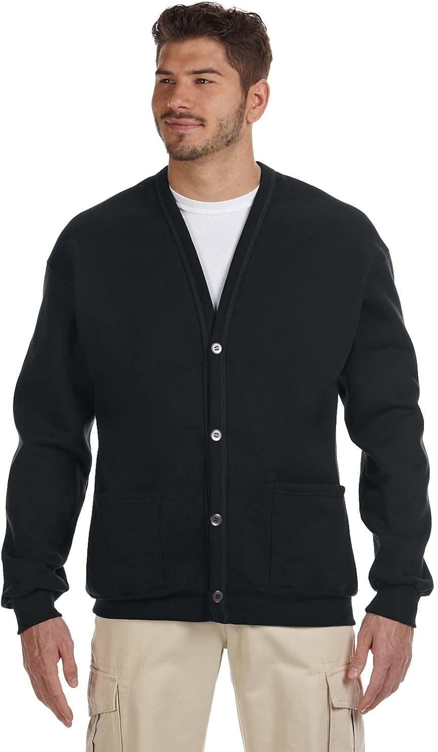 Jerzees 8 oz. NuBlend(r) 50/50 Cardigan>L/XL BLACK 773M