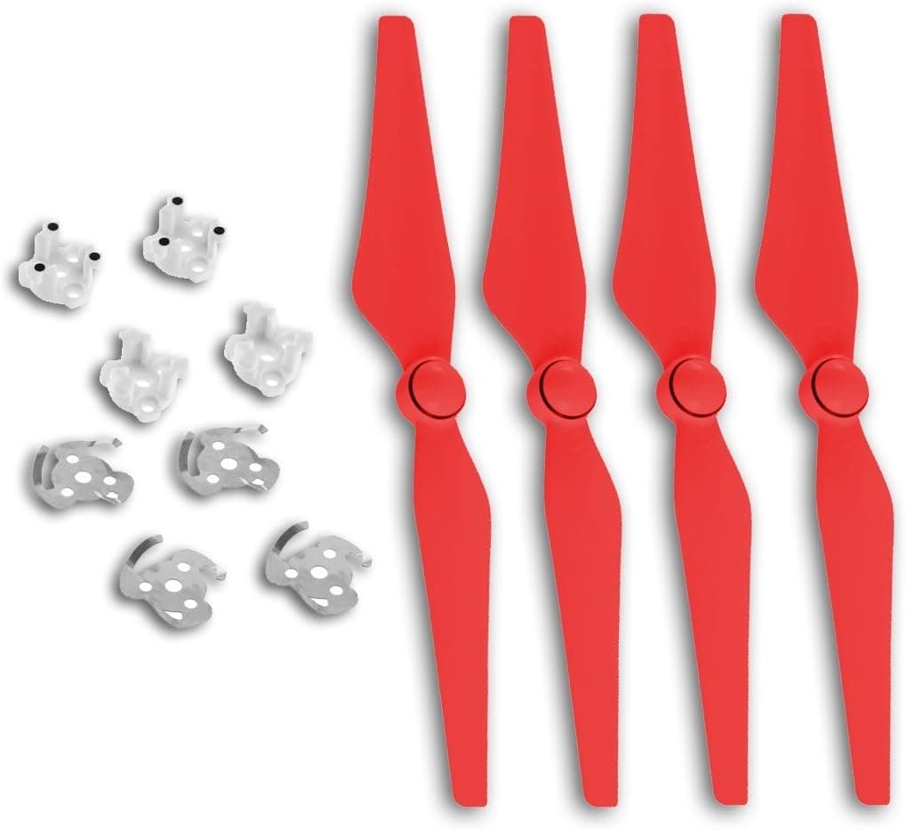 SSE 9450S Quick Release Propellers Props + Propeller Mounting Plate for DJI Phantom 4 Quadcopters (Red)