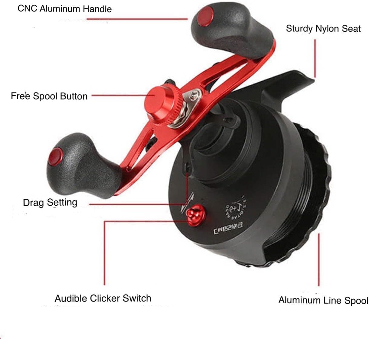 Apex Predator Inline Free Spool Ice Fishing Reel 6+1 BB Retrieve