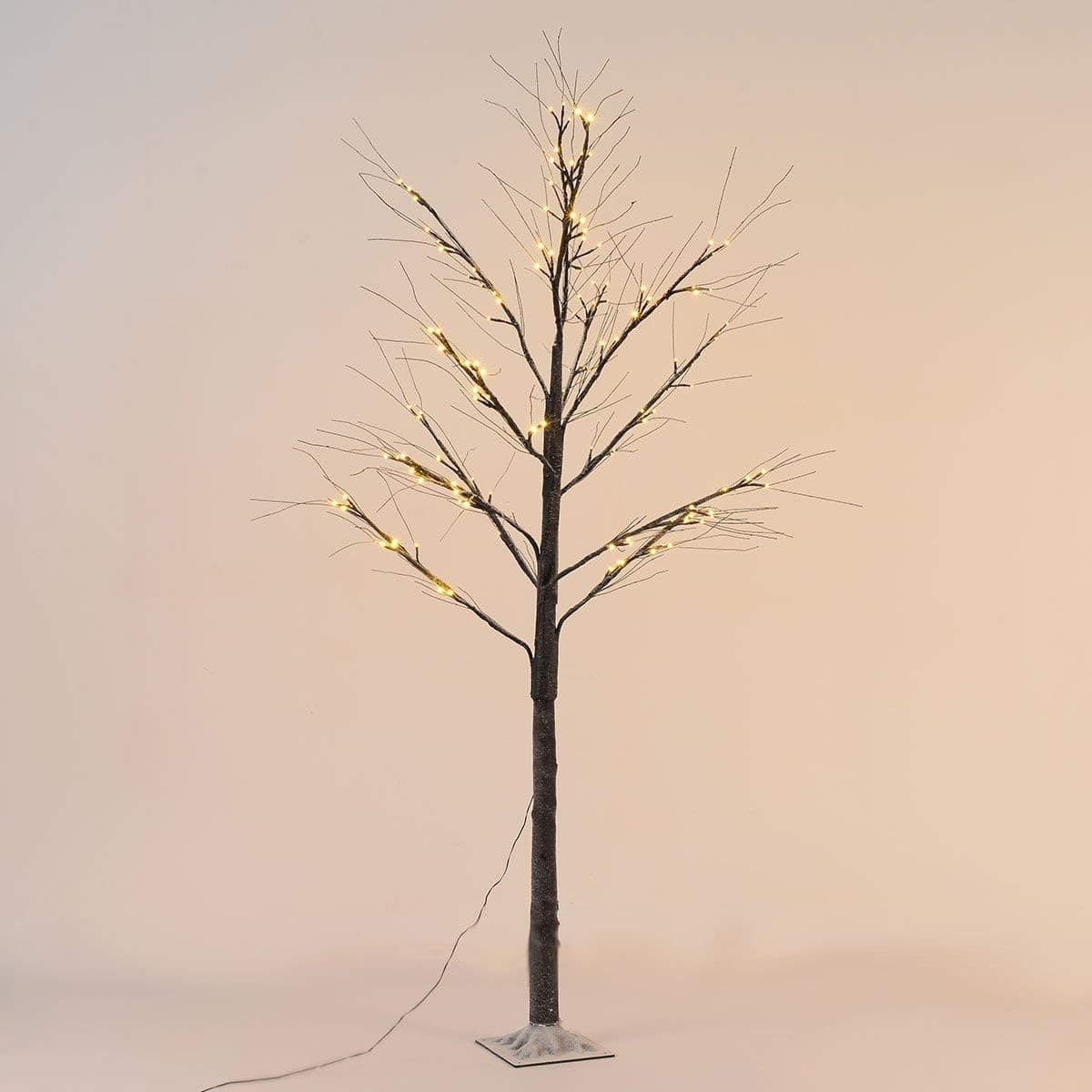 Goplus® Birch Lighted Tree LED Floor Lamp Warm White for Christmas Tree, Party, Wedding, and Festival Deoration Brown (8Ft 144Led)