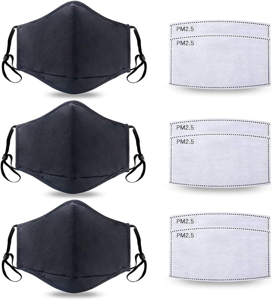 ASOONYUM Cloth Cotton Face Cover with Nose Wire