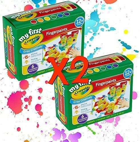 Crayola Washable Finger Paint Easy Squeeze Bottles Family Fun For All Ages Set Of 2 (12 3 OZ Bottles 2 of each color)