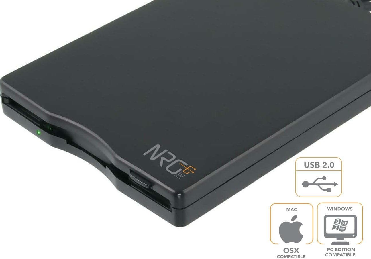 NRG Tech External USB 1.44 MB 2X Floppy Disk Drive