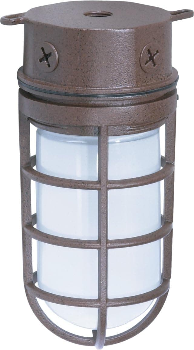 Nuvo Lighting SF76/625 Industrial Style Small Heavy Duty Aluminum Durable Outdoor Close to Ceiling Porch and Patio Light with Frosted Glass, Old Bronze