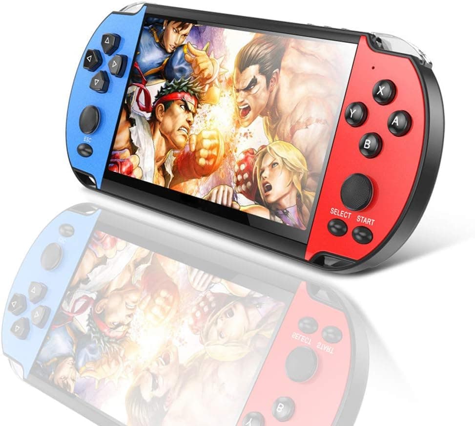 LKTINA Handheld Game Console, Dual Joystick 8GB 4.3’’ LCD Screen, AV Out Retro Video Game Player Built in 3000 Free Games of SMS/CPS/GB/GBA/GBC/MD/SFC/NES emulators, Best Gift for Kids (S)