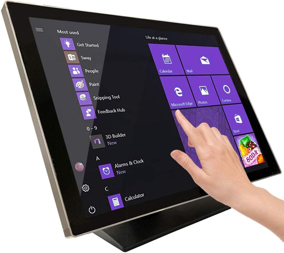 ANGEL POS 24 inches Capacitive LED Backlit Multi-Touch HDMI VGA Monitor with 16:9 Display 1080p, True Flat Seamless Design Touchscreen, Great for Office, POS, Retail, Restaurant