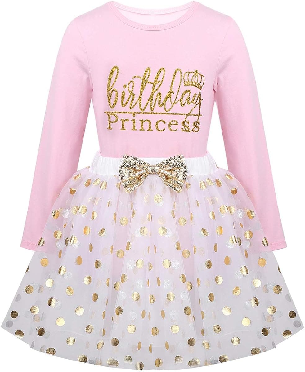 Agoky Toddlers Kids Baby Girls Birthday Outfits Racer-Back Sleeveless Vest with Shinny Polka Dots Tutu Skirt