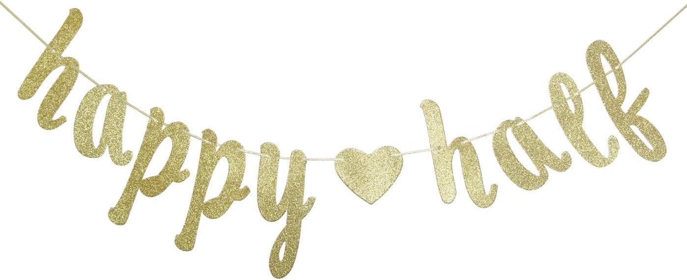 Happy Half Banner, 6 Months Baby , Half Birthday Bunting , Half Birthday Decor (Gold)