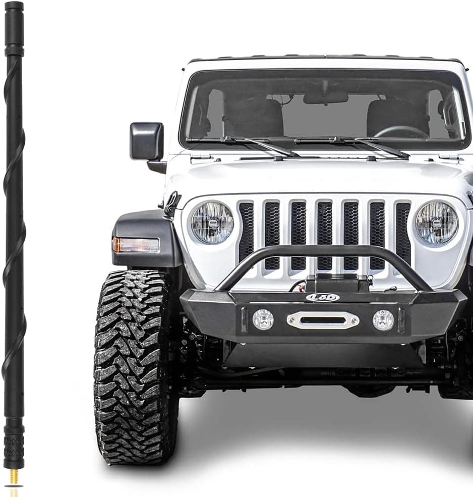 VOFONO Antenna for 2007-2023 Jeep Wrangler 4xe JK JL Unlimited Willys Gladiator JT Rubicon Sahara, Jeep Gladiator Accessories, 13 Inch Jeep Wrangler Antenna Replacement for AM FM Radio Reception