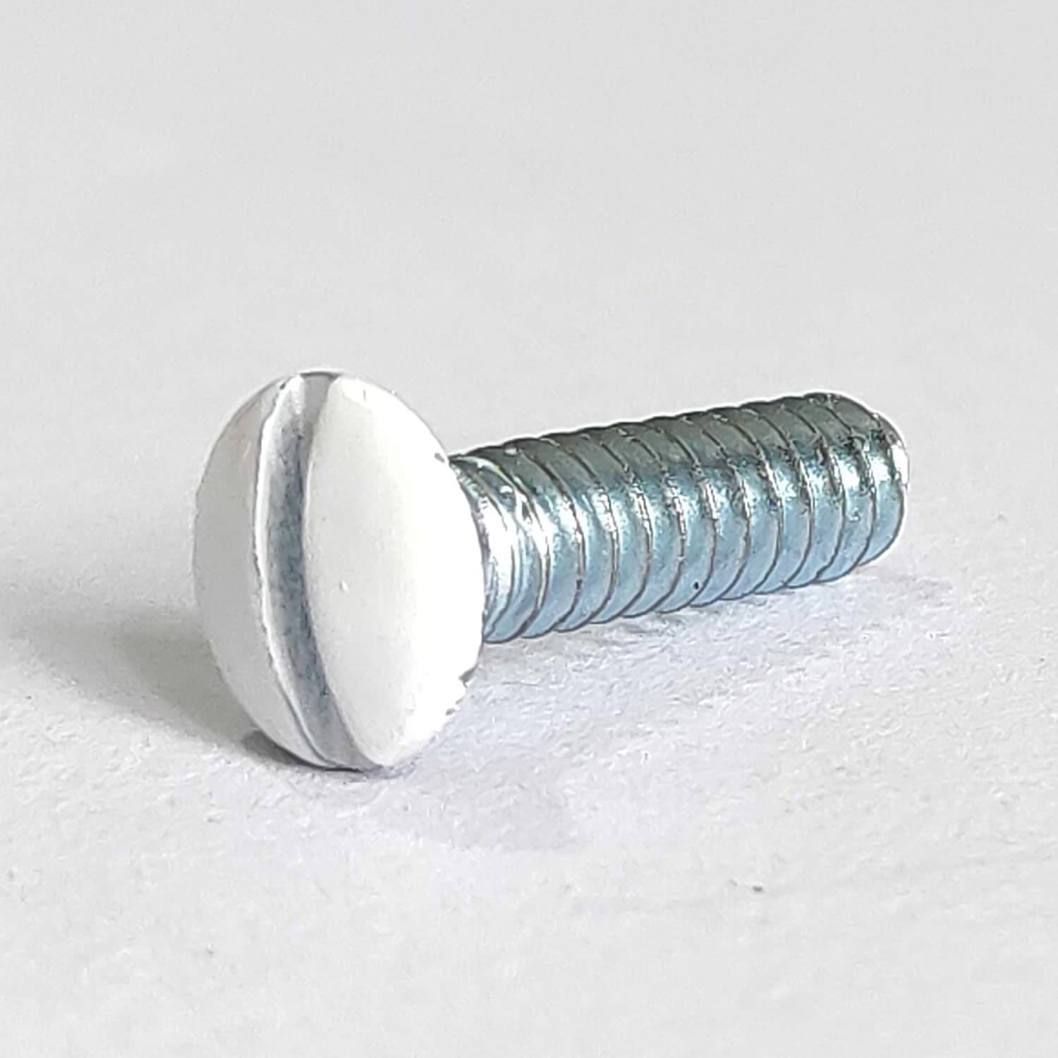 30 PCS White Screws,1/2" Long 6-32 Thread Oval Head Milled Slot Light Switch Wallplate Screws,Replacement Outlet Screws,White Outlet Cover Screws,Light Plate,Wall Plate,Faceplate Screw