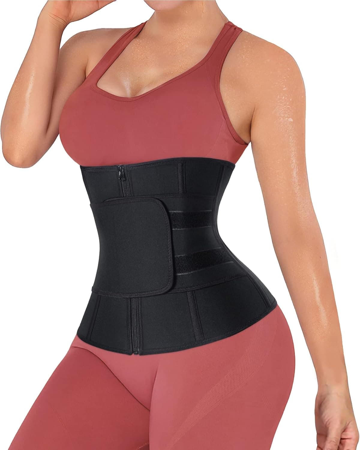 SCARBORO Neoprene Sweat Waist Trainer Trimmer Belt for Women Workout Sports Girdle Tummy Control Body Shaper Slim Belly Band