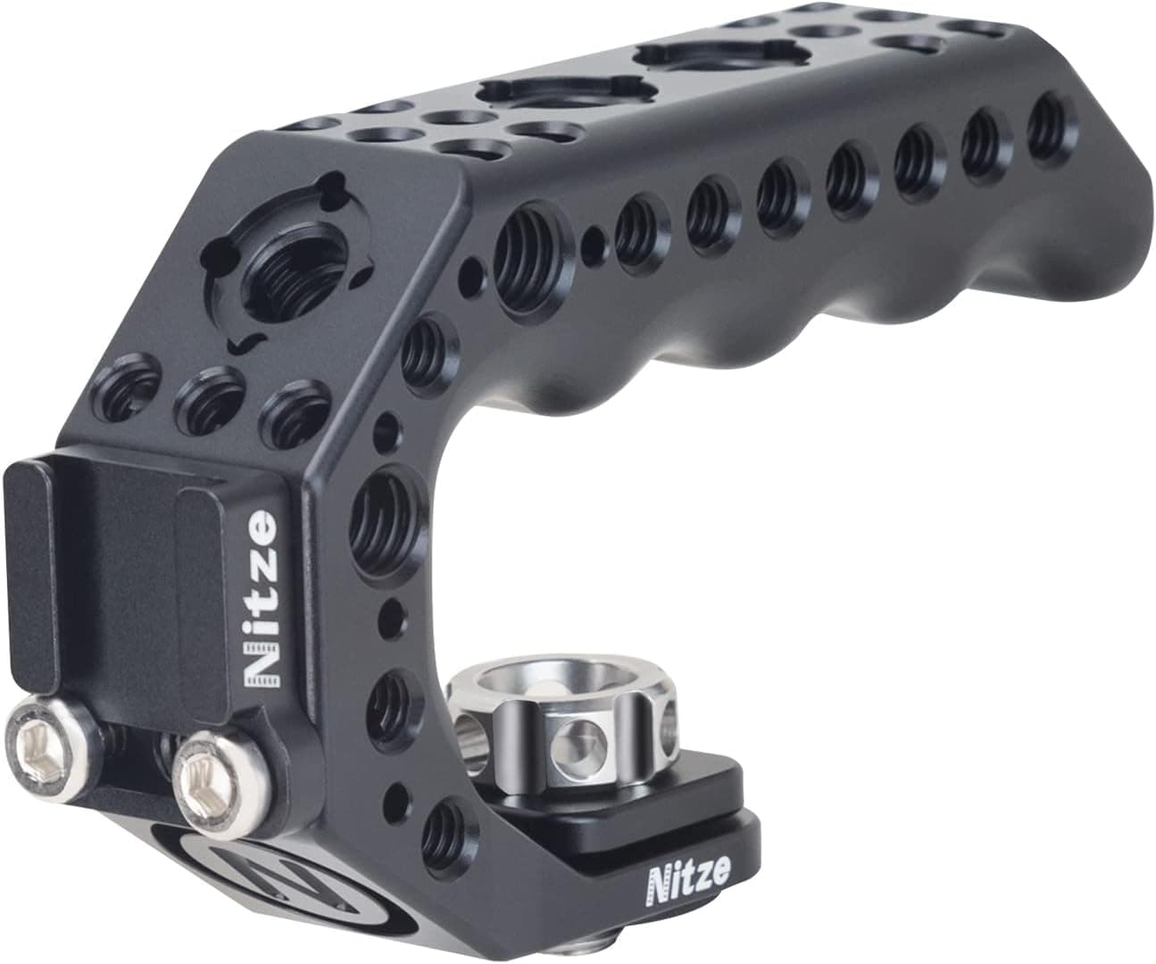 Nitze Lil Stinger Handle with 3/8” ARRI Locating Pins Universal Mini Top Handle - PA28M-BK