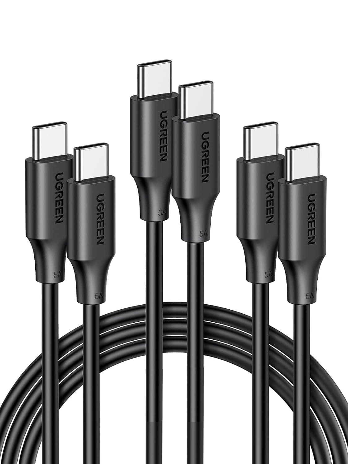 UGREEN USB C Cable 100W 3-Pack Compatible with MacBook Pro 2022, iPad Pro 2022, iPad Air 5, Galaxy S22 Ultra, Pixel, PS5, Switch, etc. 6.6FT