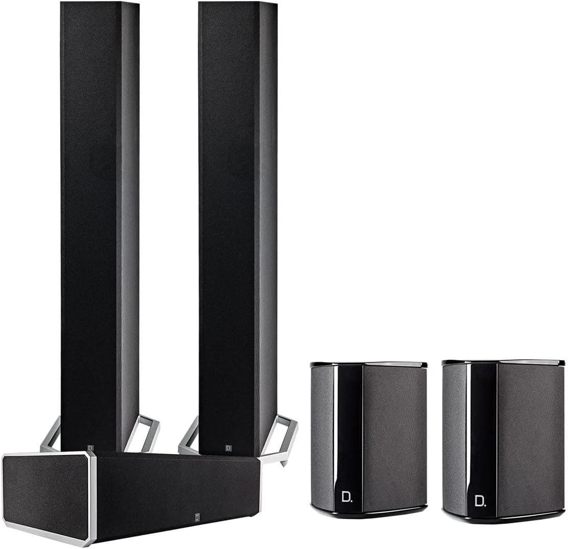 Definitive Technology BP9060 5.0 High Power Bipolar Tower Speaker Package with Integrated Subwoofers (Black)