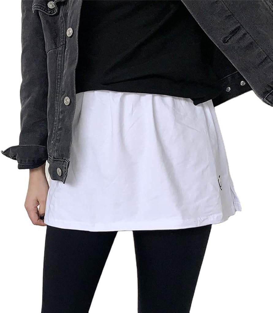 Women 's Shirt Extender Adjustable Layered Fake Top Lower Basic Sweep Half Slips Women Mini Skirt Underskirt