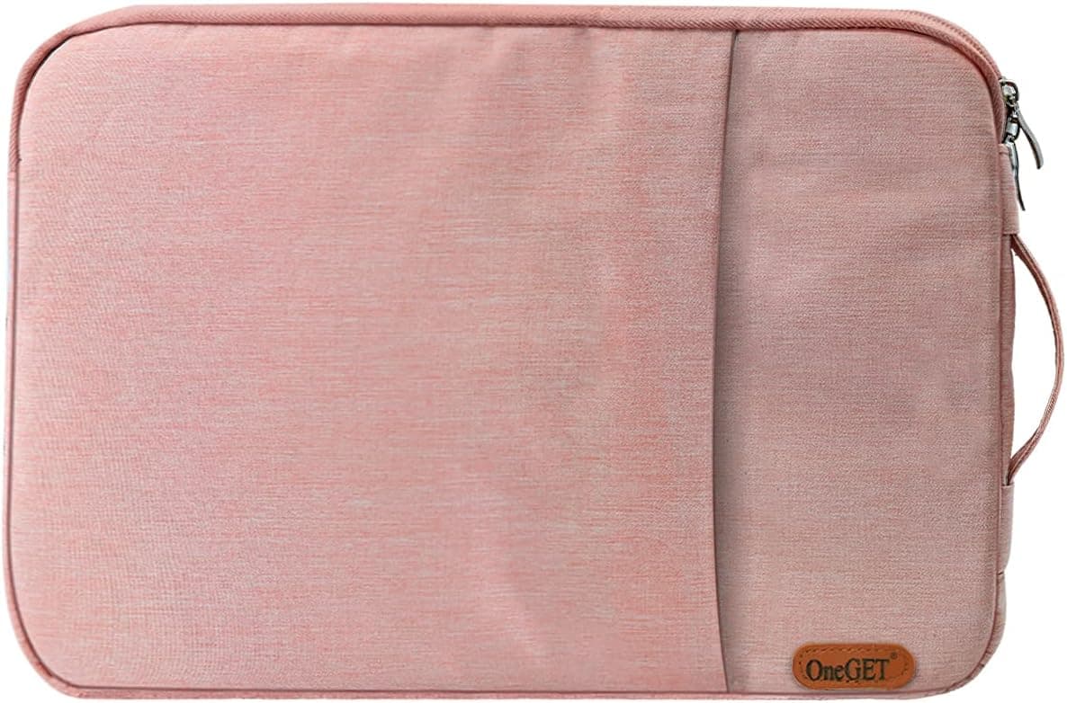 OneGET Laptop Sleeve Compatible with 13-13.3inch MacBook Pro,MacBook Air,Notebook Computer,Watercolor Bright Fabric Bag with Pocket(13-13.3Inch, Baby Pink)