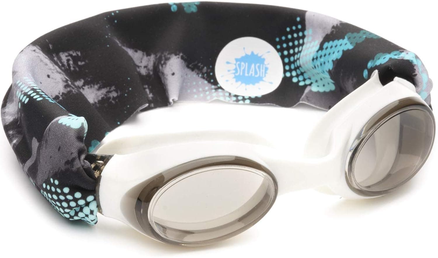 SPLASH SWIM GOGGLES with Fabric Strap - Blues & Greens Collection- Fun, Fashionable, Comfortable - Adult & Kids Swim Goggles