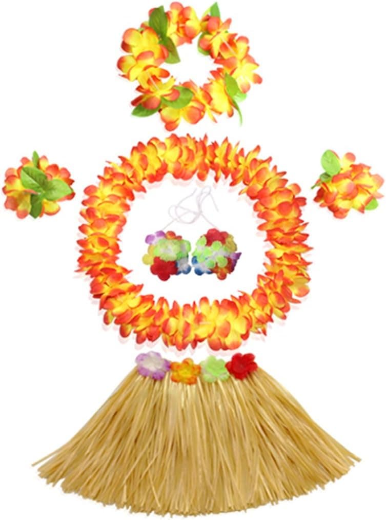 Fighting to Achieve 30cm Hawaiian Grass Skirt Performance Costume Set for Girls