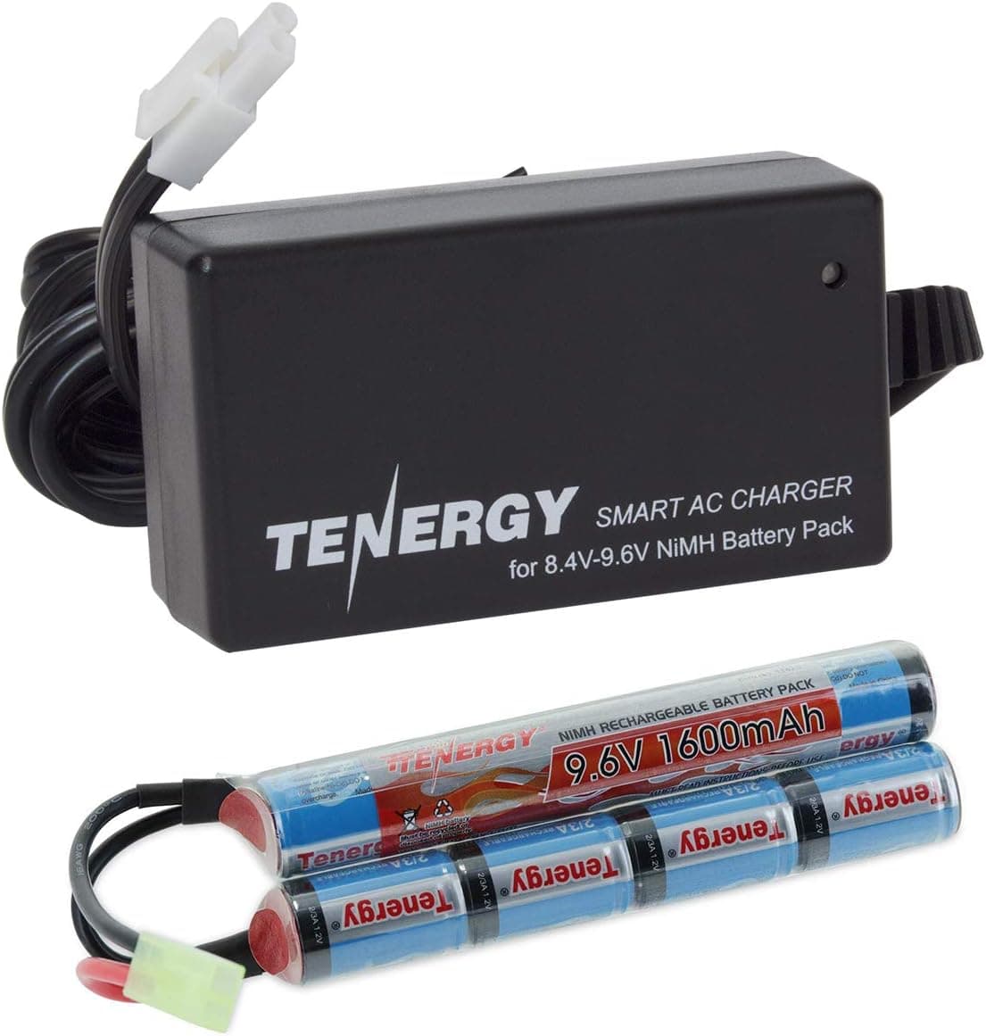 Tenergy Combo 9.6V 1600mAh Butterfly Mini NiMH Battery Pack + 8.4V-9.6V NiMH Smart Charger