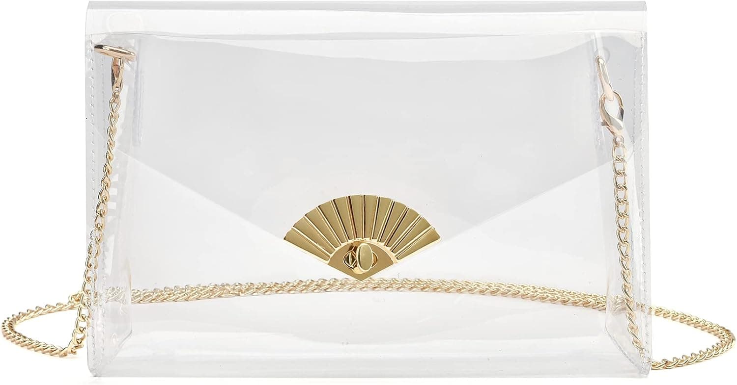 KUI WAN Clear Bag Stadium Approved,Clear Purses for Women Stadium Clear Crossbody Bag Cute for Sport Event Concert