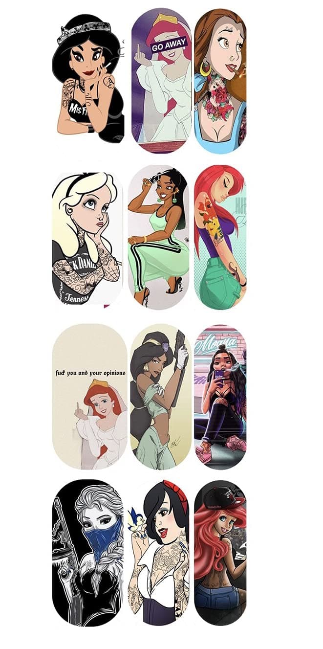 Princess Cartoon Nail Art Decals Nail Foils Fairytale Party Nail Decoration World Decor Nail Art Stickers foil Transfer Water Slide Nail Decals (2)