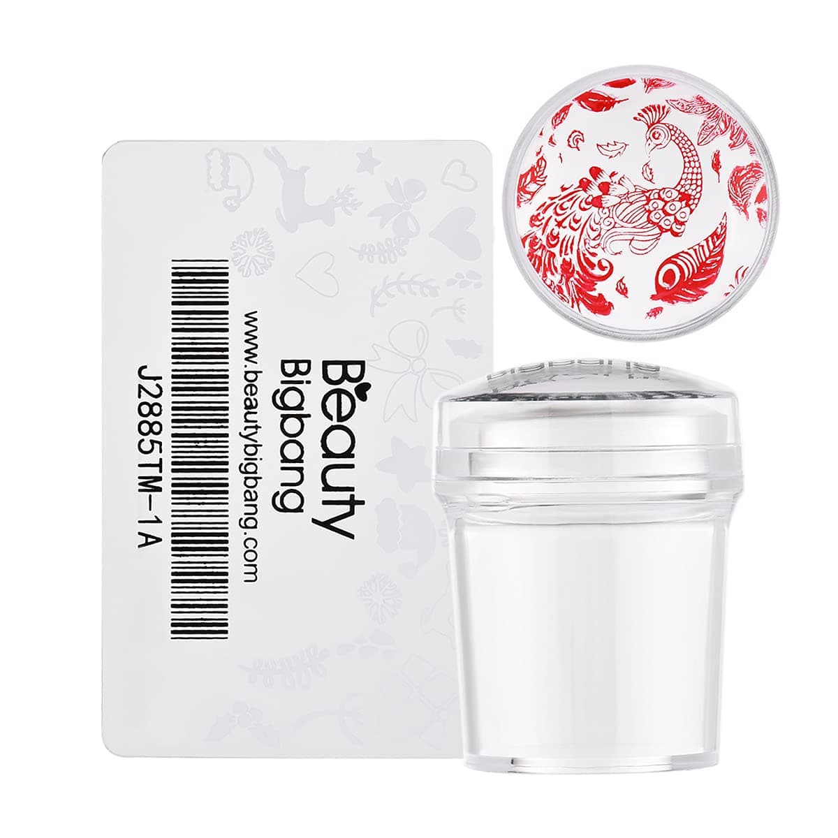 BEAUTYBIGBANG French Tip Nail Stamp Nail Stamper Clear Silicone Jelly Stamper with Scraper Kit French Tip Nail Art Stamping Stamp for Manicure Tools