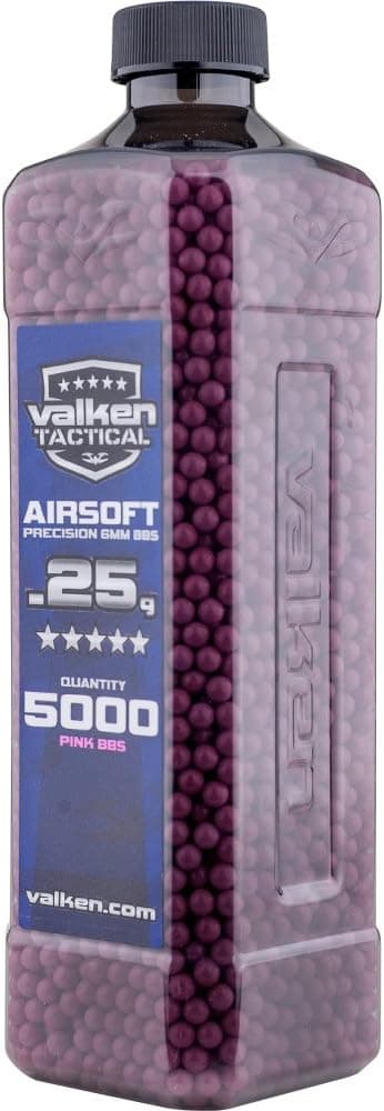 Valken Tactical 0.25 g 5000 Count BBs in Bottle, Pink