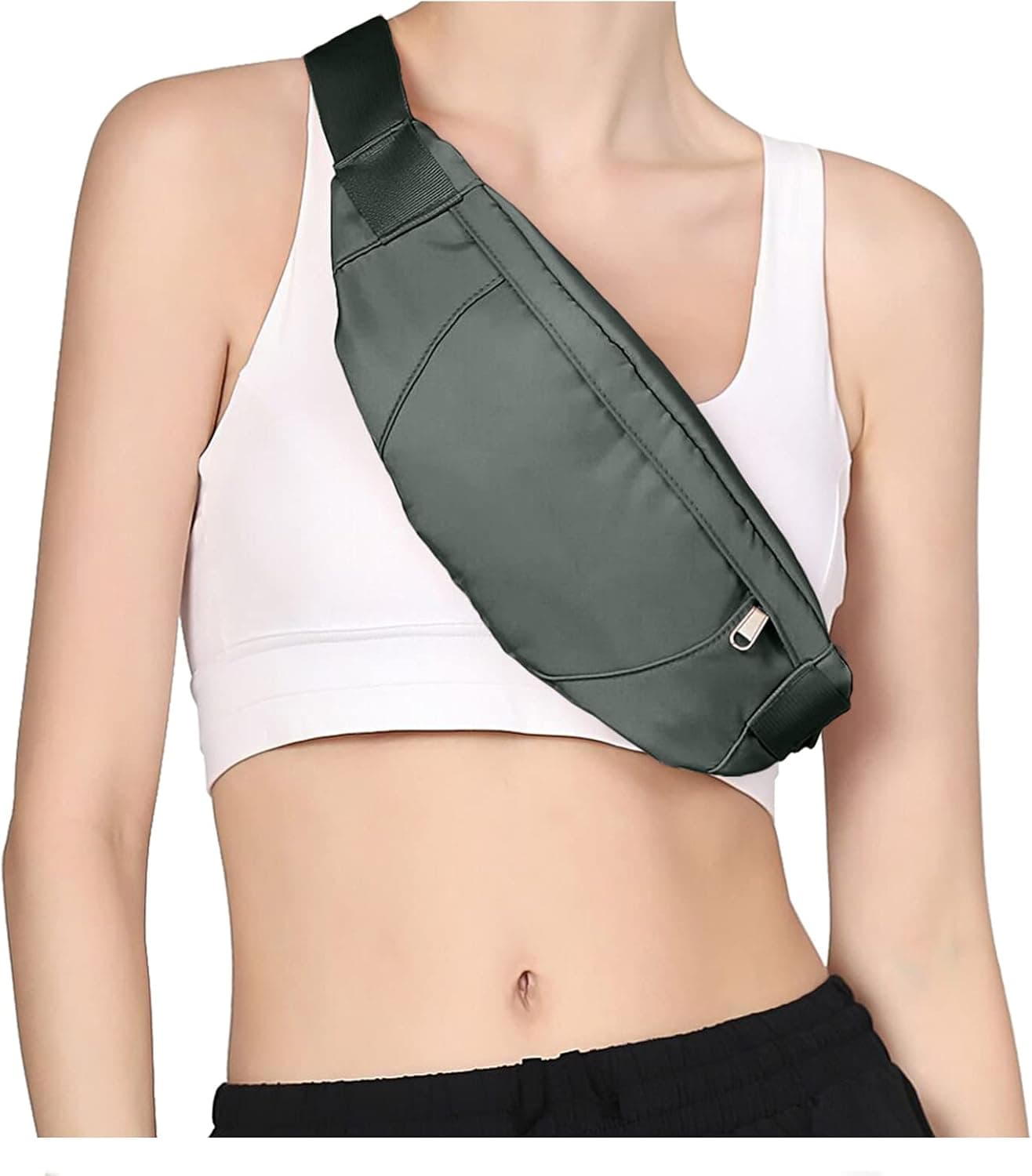Fanny Packs for Women Men,Fashionable Waist Pack Bag with Headphone Jack,Multi-color Crossbody Bags Belt bag for Workout,Plus Size Fanny Pack for Running Fit All Phones