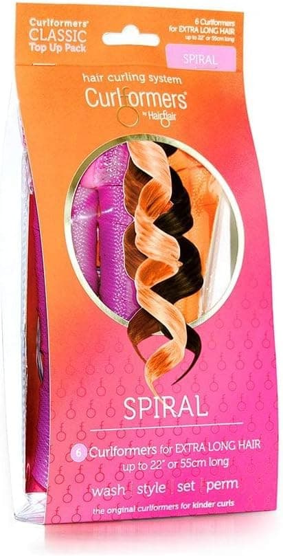 Curlformers Hair Curlers Spiral Curls Top Up Pack, 6 No Heat Hair Curlers (Styling Hook Not Included), for long hair up to 22" (55cm) long