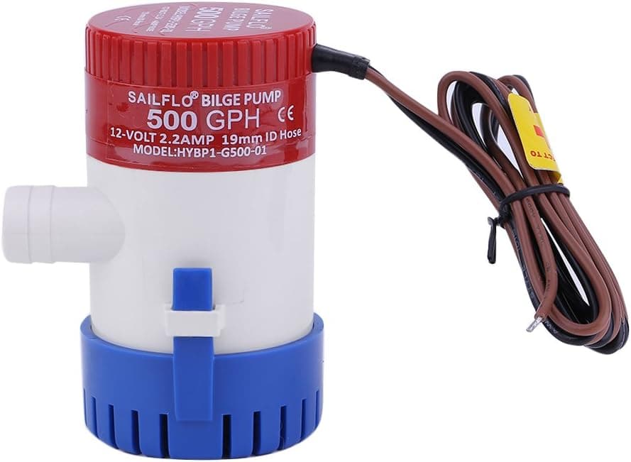 SAILFLO for 12V Boat Marine Plumbing DC Bilge Water Pump Submersible for Yacht RV SPA Pool (500GPH)