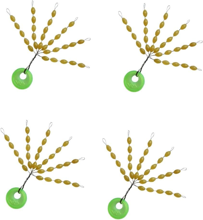 Lonkiktik 300 Pack Fishing Stopper Yellow Rubber Oval Bobber Float Stop s Fishing Line Stop-Size:S/M/L/XL