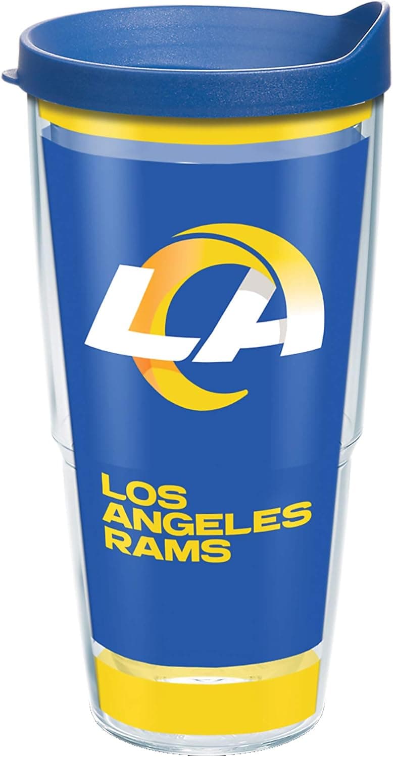Tervis Made in USA Double Walled NFL Los Angeles Rams Insulated Tumbler Cup Keeps Drinks Cold & Hot, 24oz, Touchdown
