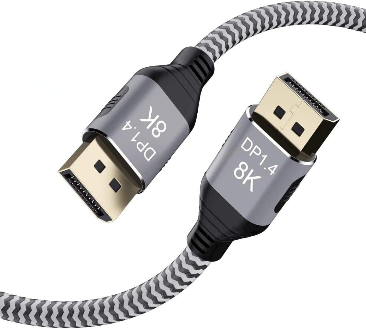 CABLEDECONN 2M 6FT DisplayPort 1.4 8K Cable HBR3 8K@60Hz 4K@144Hz High Speed 32.4Gbps HDCP 3D Slim and Flexible