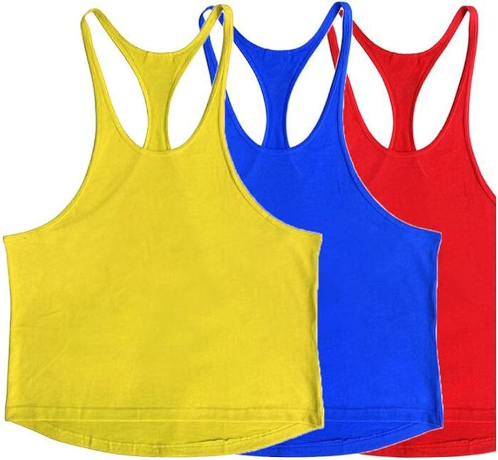 ZUEVI Men's Stringer Tank Tops Muscule Cut Bodybuilding Gym Vest Y-Back Fitness T-Shirts