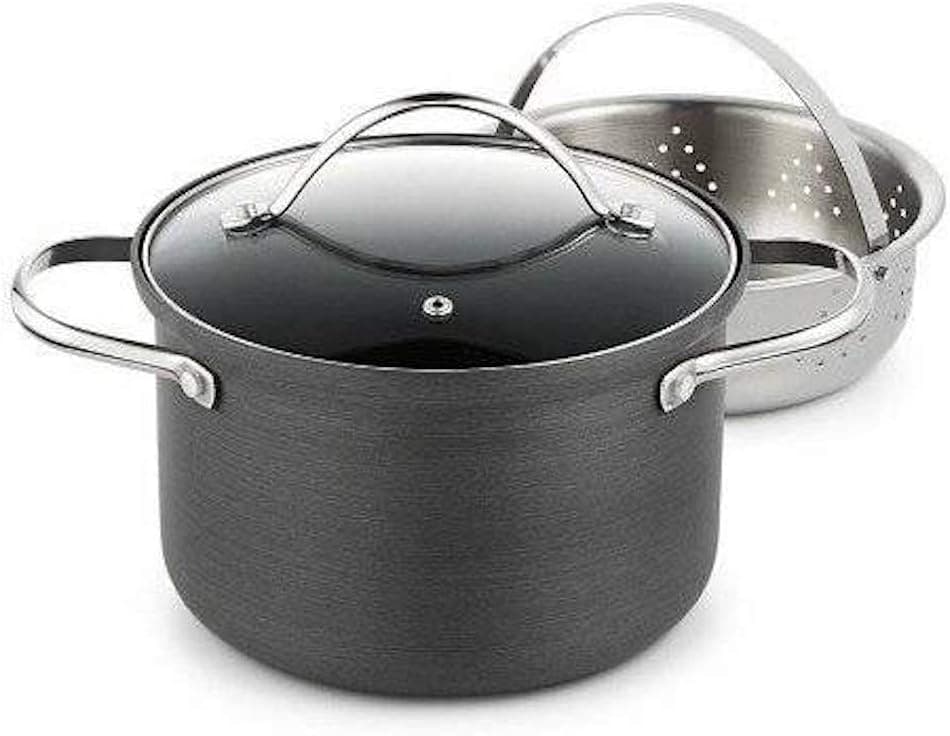 Tools of the Trade Hard Anodized 4-Qt. Soup Pot with Steamer Insert
