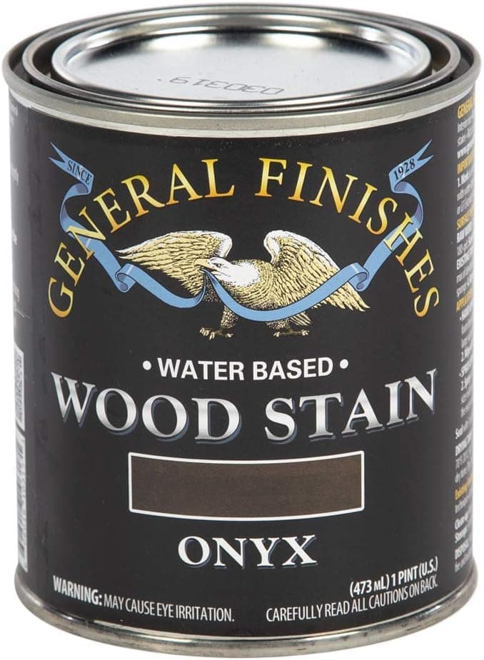 General Finishes Water Based Wood Stain, 1 Pint, Onyx