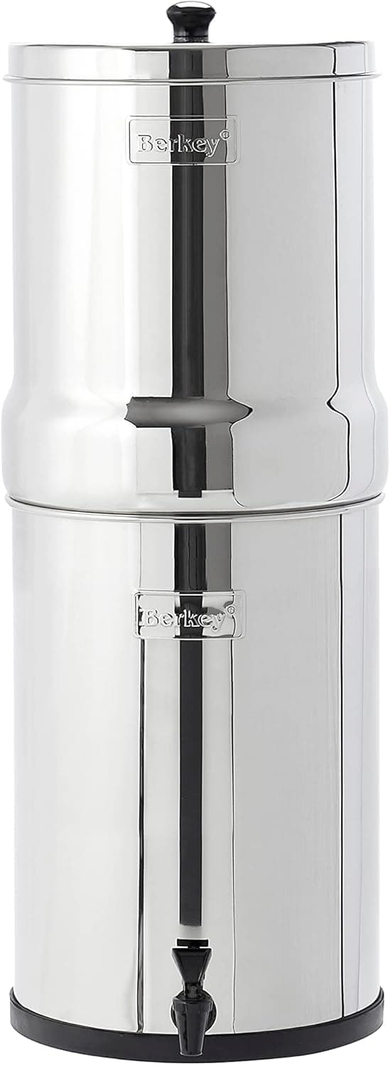 Crown Berkey Gravity-Fed Water Filter with 2 Black Berkey Elements Provides Clean, Refreshing Water at Home, Camping, RVing, Off-Grid, Emergencies