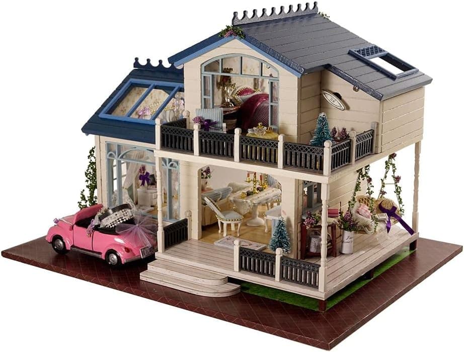 Rylai DIY Miniature Dollhouse Kit with Music Box 3D Puzzle Challenge for Adult Kids Xmas Gifts (A032)