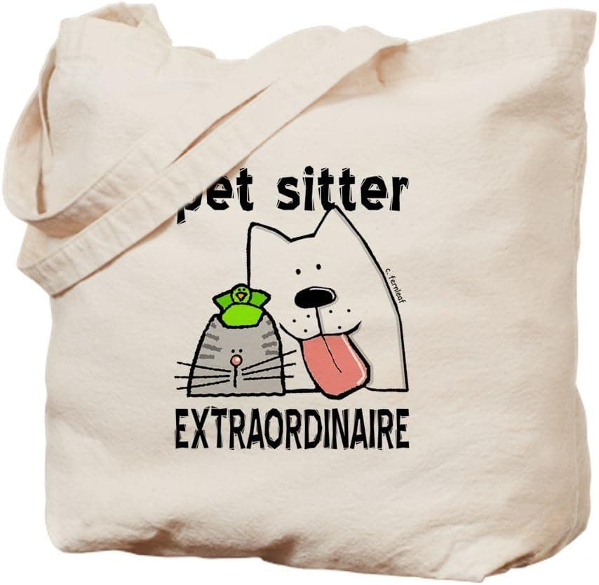 CafePress Pet Sitter Extraordinaire Tote Bag Natural Canvas Tote Bag, Reusable Shopping Bag