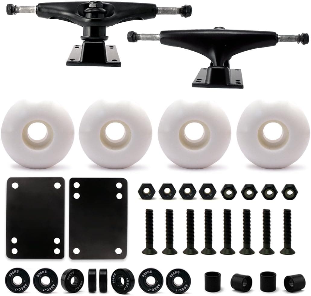 VJ 5.0 Skateboard Trucks, Skateboard Wheels 52mm, Skateboard Bearings, Skateboard Pads, Skateboard Hardware 1"