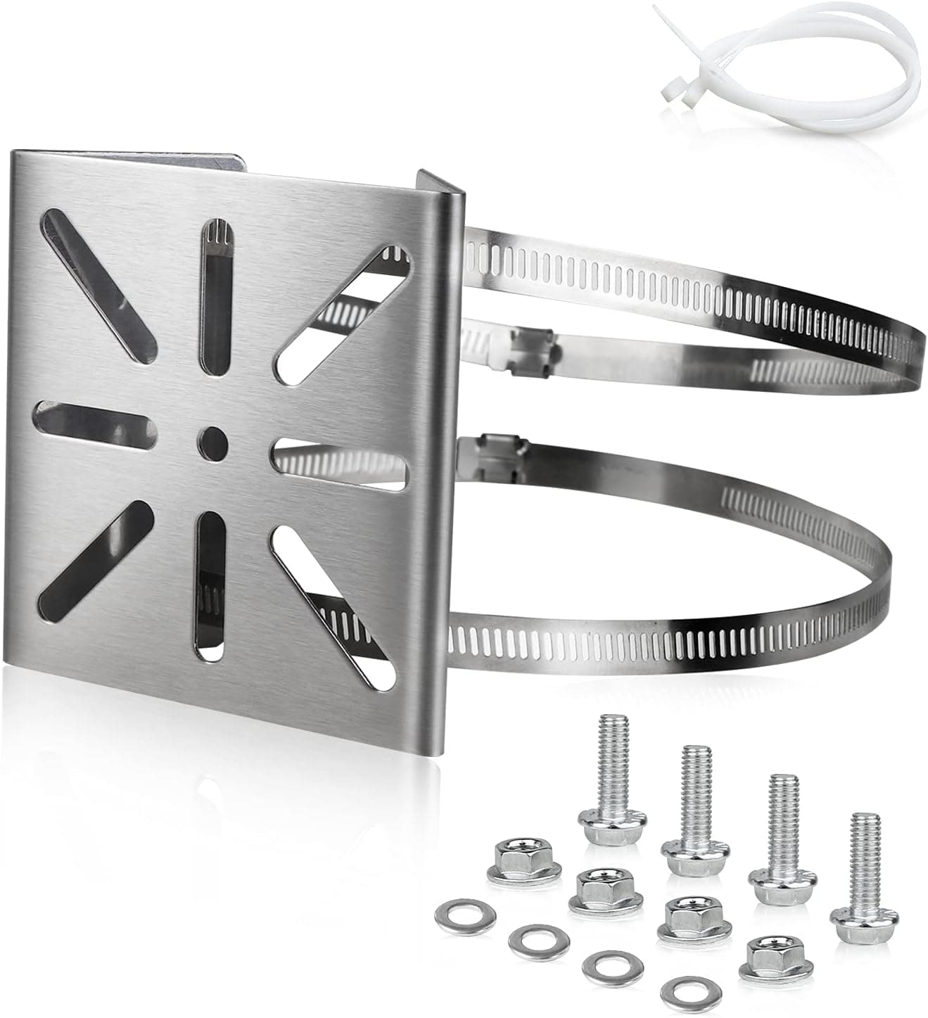 Jennov Camera Pole Mount Brackets with 200mm Loops,Universal Vertical Pole Mount Wall Mounting Loop Bracket for IP/CCTV Security Camera Outdoor Wireless Video Surveillance Cameras PTZ Dome(1Pack)