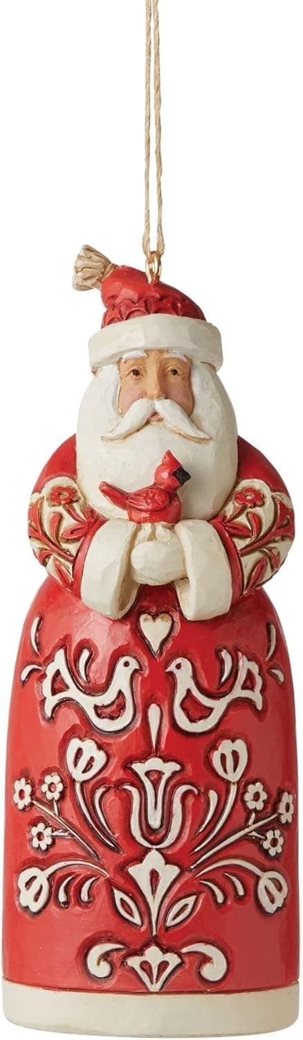 Enesco Jim Shore Heartwood Creek Nordic Noel Santa Hanging Ornament, 4.72 Inch, Multicolor