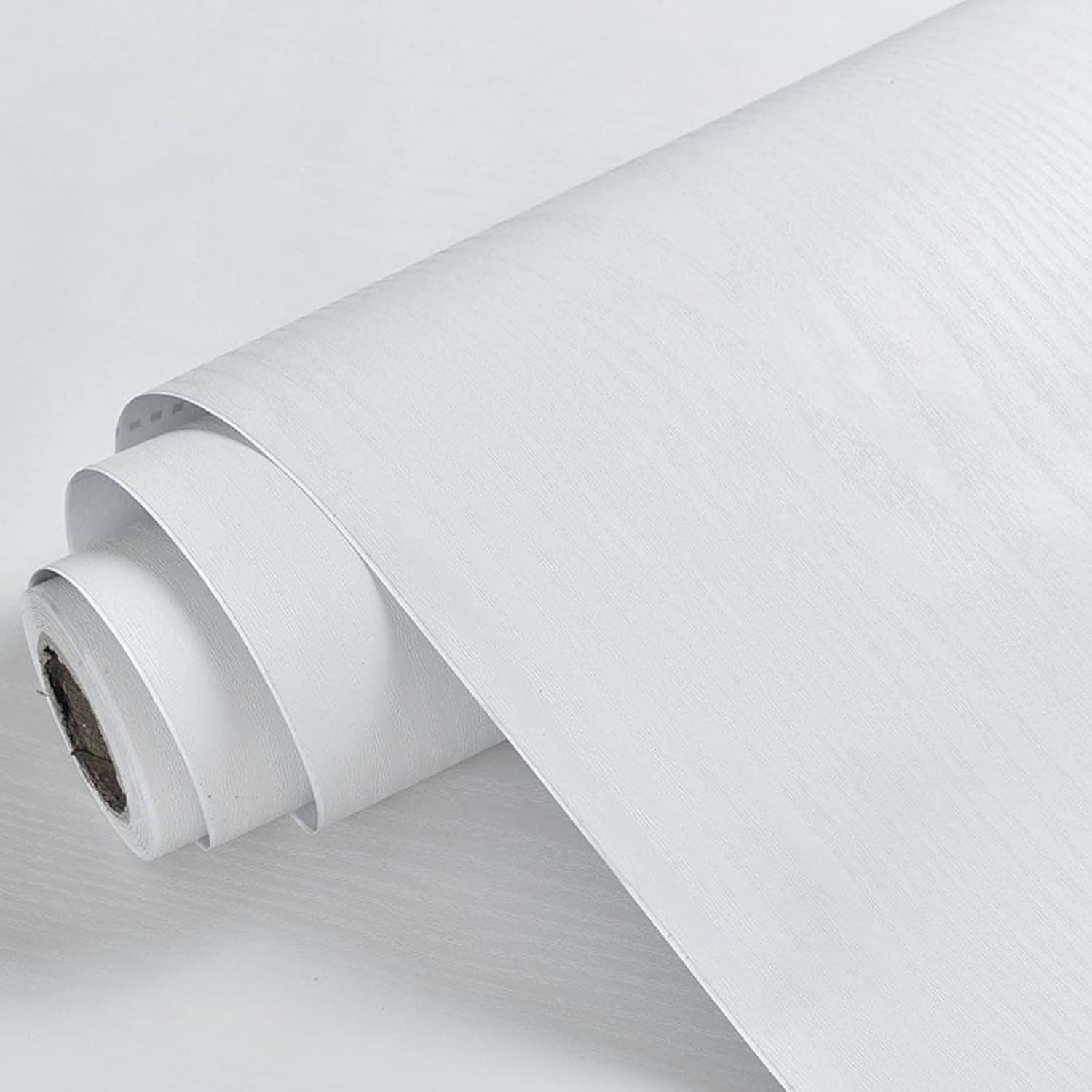 WADILE White Wood Peel and Stick Wallpaper 15.9in X 393.7in, Contact Paper for Cabinets/Countertops Waterproof, Removable Wall Paper for Furniture Kitchen Self-Adhesive, Vinyl Realistic Wood Sensation