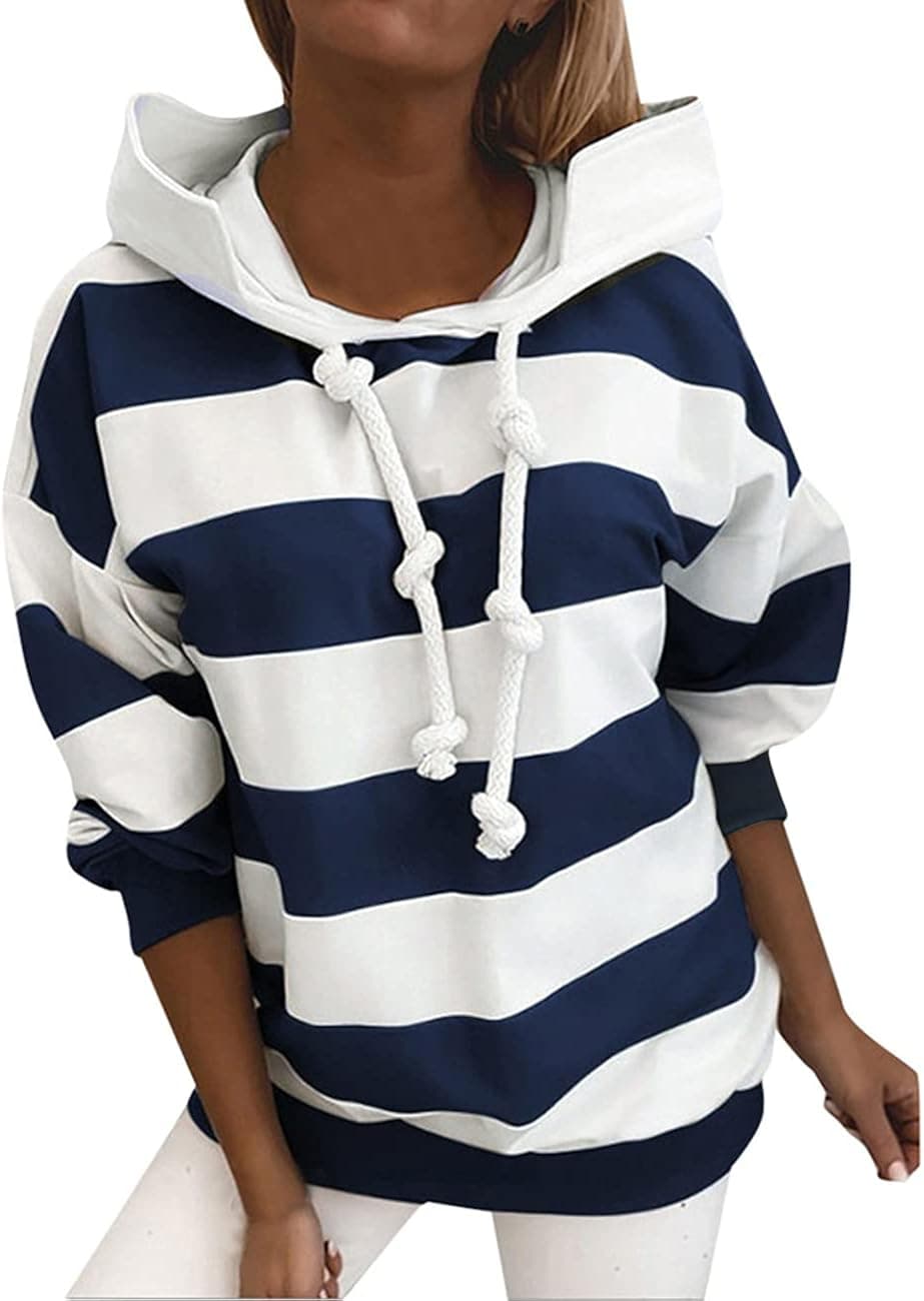 Women's Casual Hoodies Tops Long Sleeve Drawstring Fashion Hoodies & Sweatshirts