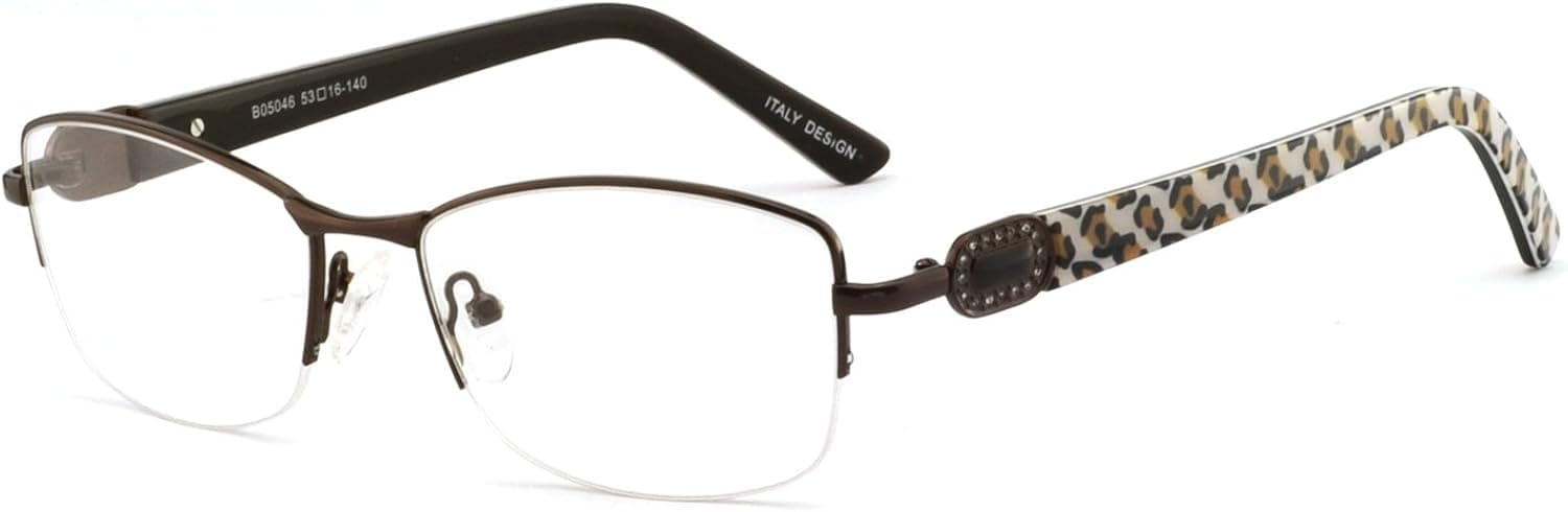 OCCI CHIARI Eyeglasses Non-Prescription Optical Glasses Fashion Eyewear Half Frame With Clear Lenses